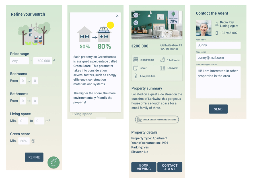 GreenHomes High-Fidelity Wireframes