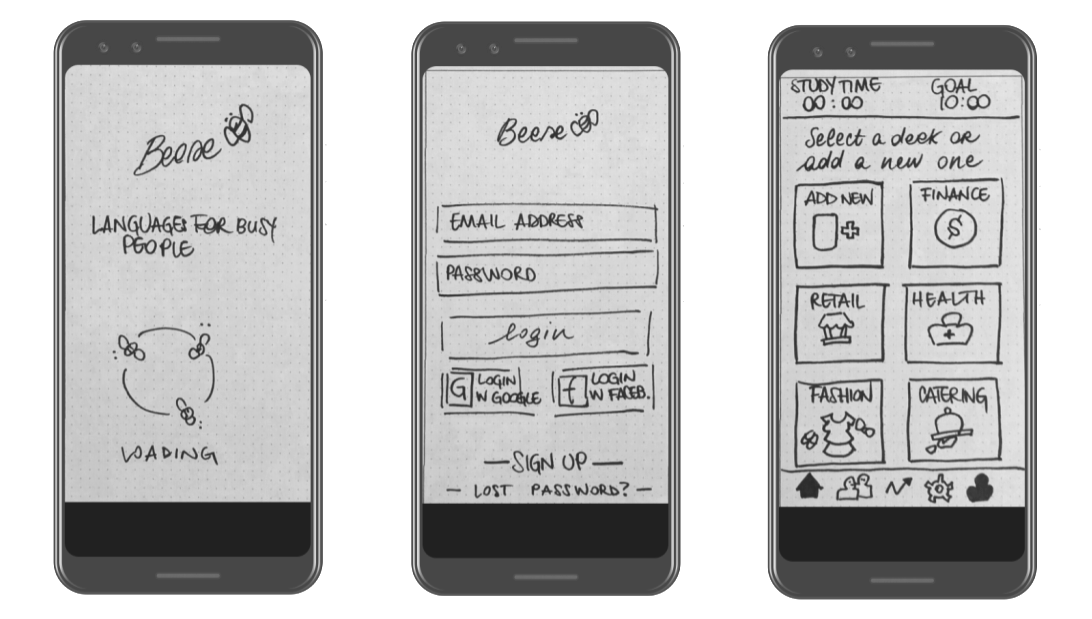 Beese - Low Fidelity Mockup