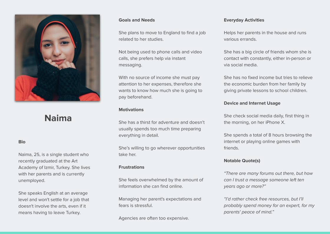 User Persona - Naima
